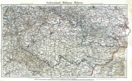 1941 - Mapa Protektorátu Čechy a Morava
